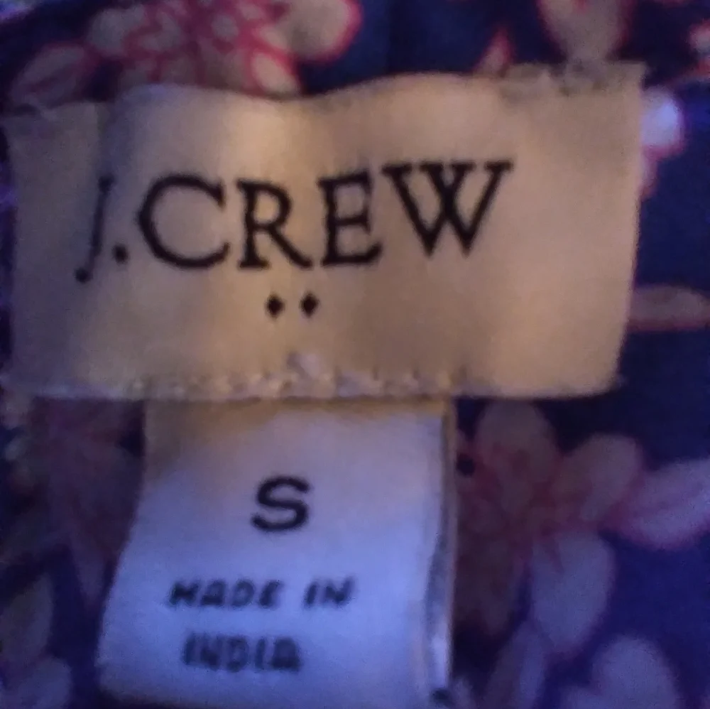 J Crew Floral Purple and Pink Blouse Ruffled Sleeve Cottagecore Fairy Boho